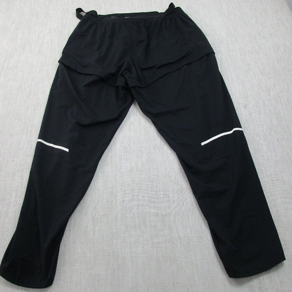 Nike Track‎ Pants Womens Large Black Dri Fit Straight Leg Waist Belted Logo - Picture 2 of 10
